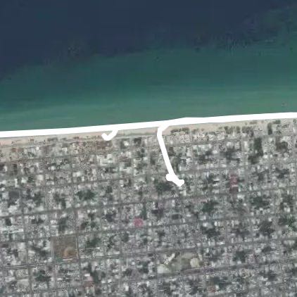 Pier walking route map in Chicxulub