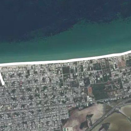 Beach run walking route map in Chicxulub