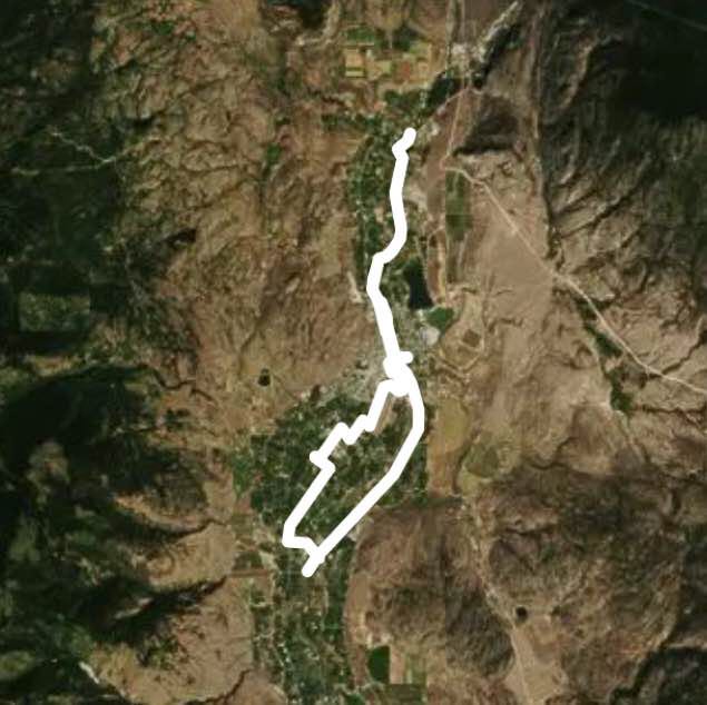 Oliver walking route map in Oliver