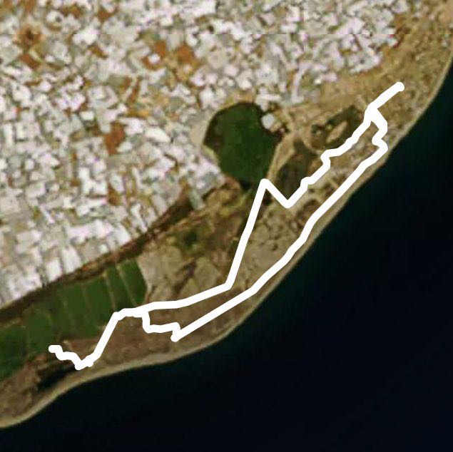 Punta entinas - sabinal walking route map in Roquetas de Mar