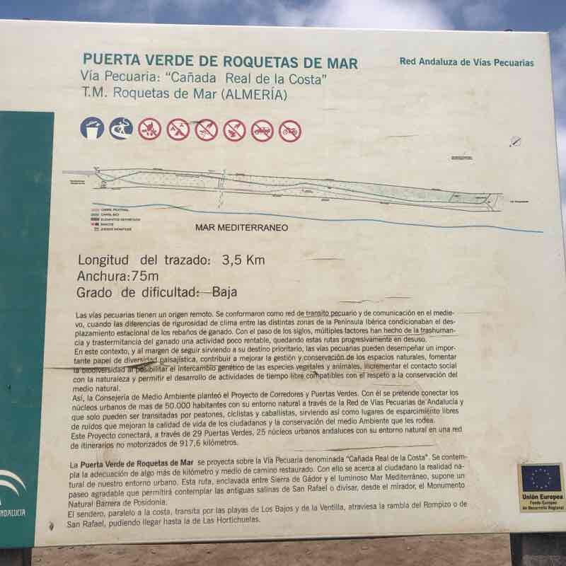 Of the real glen walking route map in Roquetas de Mar