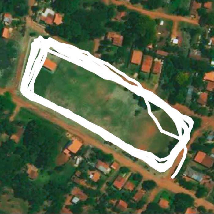 Manantiales Square walking route map in Capiatá