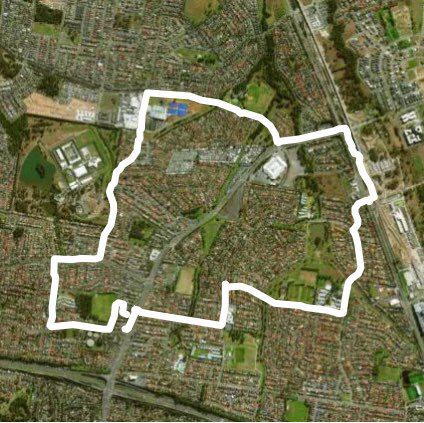 Glenwood/Parklea walking route map in Acacia Gardens