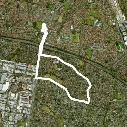 Kingslanly walking route map in Acacia Gardens