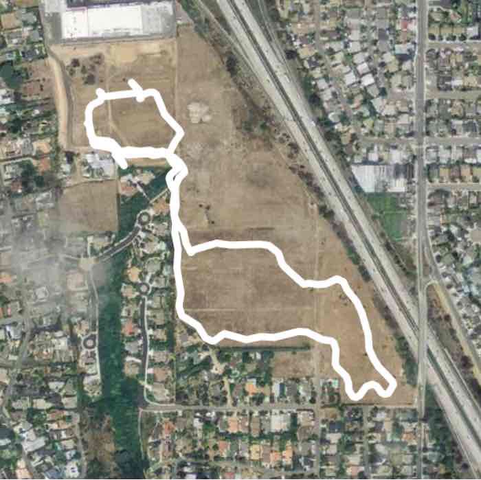 Encinitas community park walking route map in Rancho Santa Fe