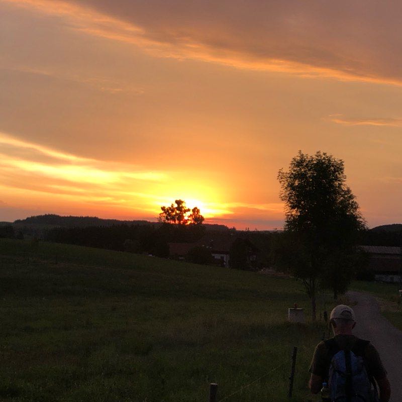 5th day of the hike Schwyz to Prague walking route map in Kißlegg