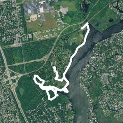 Bayard Cutting Arboretum walking route map in Oakdale