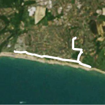 Hampshire Coastal Run walking route map in Barton on Sea