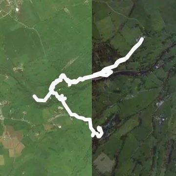 Aysgarth Falls walking route map in West Burton