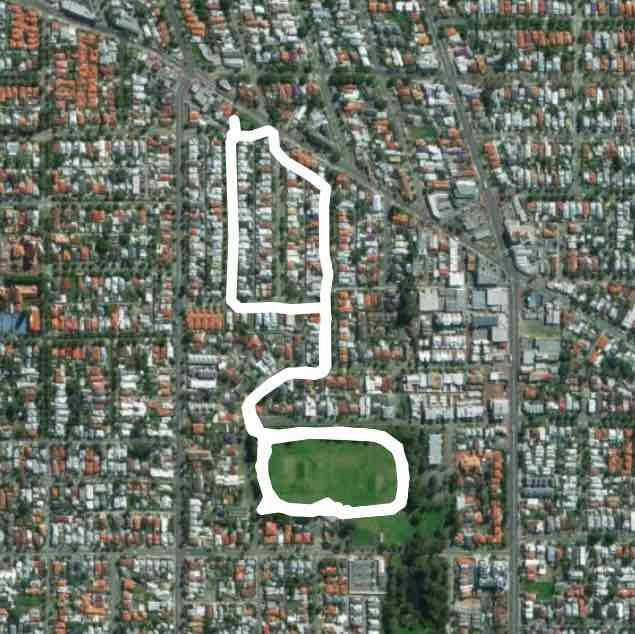 Charles veraid park walk walking route map in North Perth