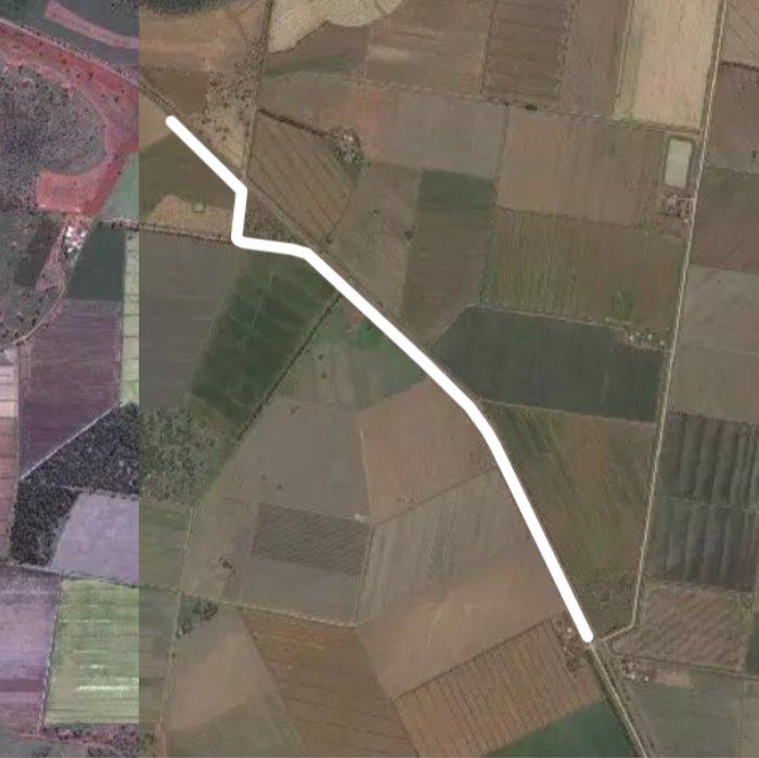 Murrami farm-strip  walking route map in Murrami