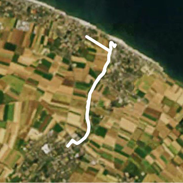 Luc / DOUVRES walking route map in Luc-sur-Mer