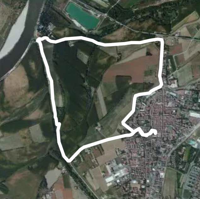 Guastalla, to the inn of the brigands and return along crostolo walking route map in Guastalla