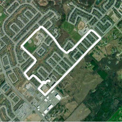 Guelph Toronto  walking route map in Puslinch