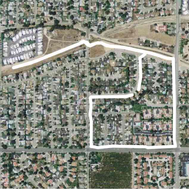 Redlands walk walking route map in Mentone