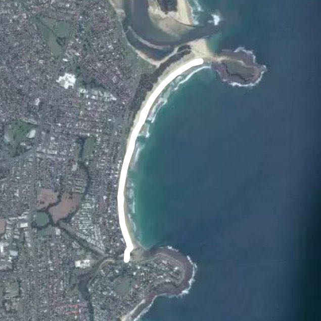 Warilla Beach walking route map in Warilla