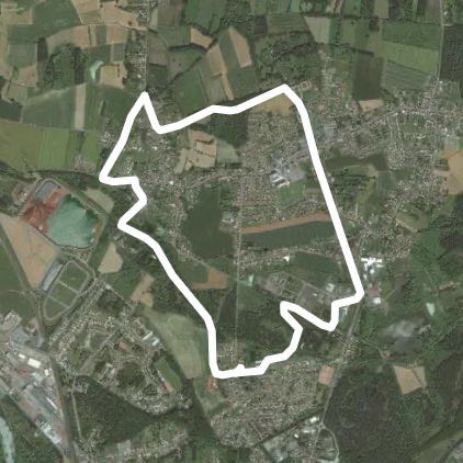 Between the greenway and Bernicourt castle walking route map in Roost-Warendin