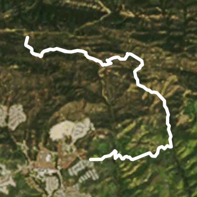 Double tree trail walking route map in Bell Canyon