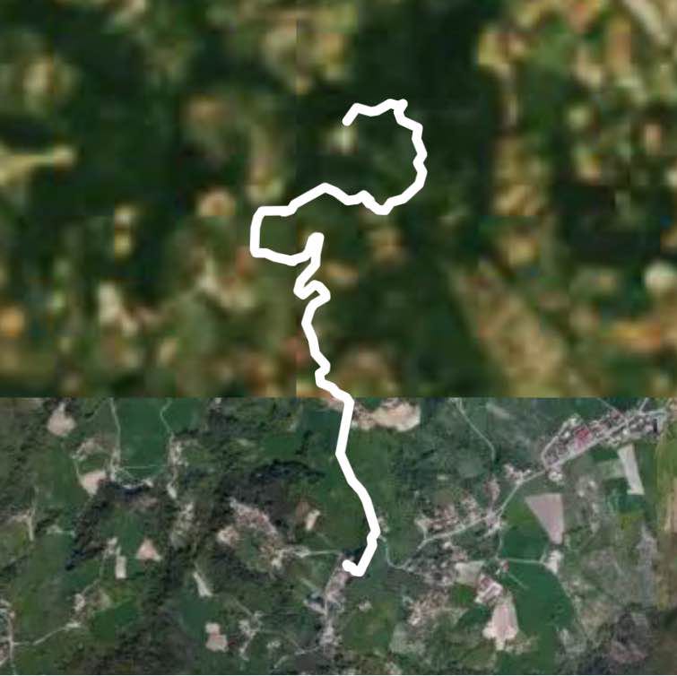 Sasso Sant'Andrea walking route map in Monteombraro