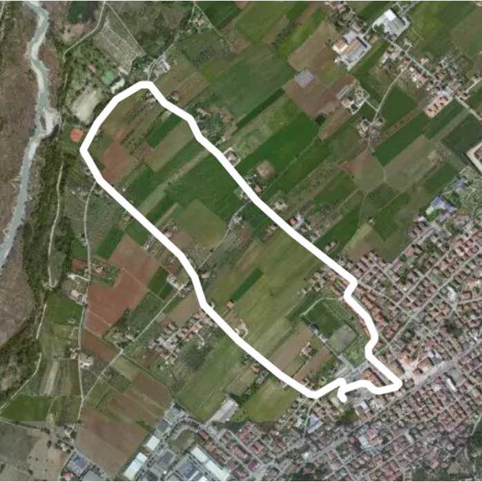 Church-park Marecchia walking route map in Villa Verucchio