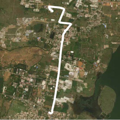 Padur to Kelambakkam walking route map in Kelambakkam