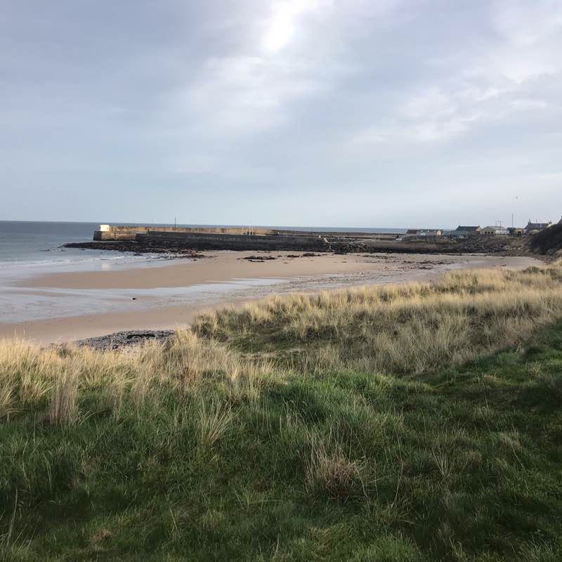Hopeman to Lossiemouth walking route map in Hopeman