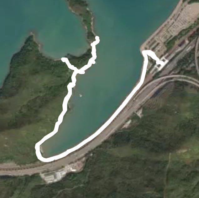 港鐵欣澳站~ 欣澳灣~ 欣澳篤~ 鹿頸村~ 長索~ 鹿頸灣~ 下角咀~港鐵欣澳站~