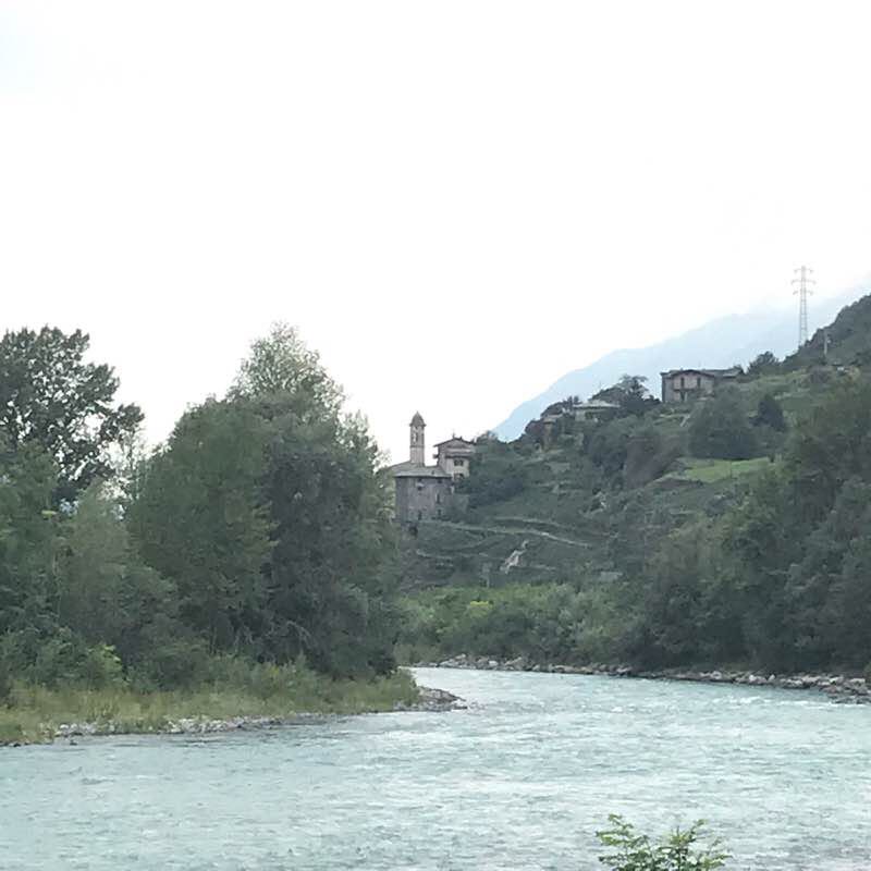 The Adda from Albosaggia to Castione in Sondrio walking route map in Sondrio