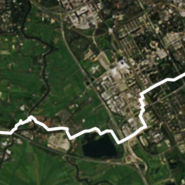 Amstelveen to Amsterdam walking route map in Amstelveen