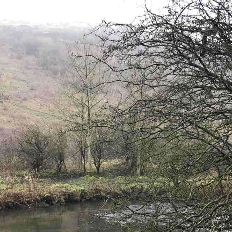 Peak District walking route map in Great Longstone