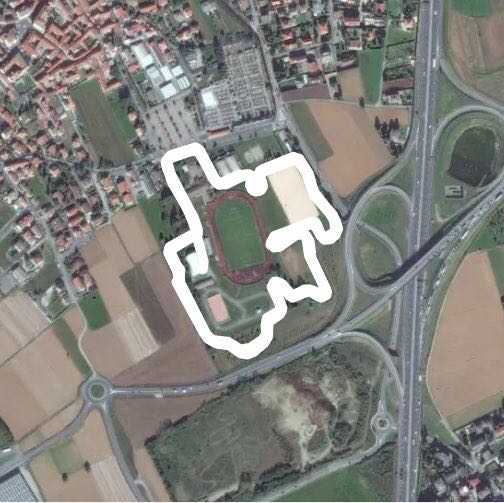 Uboldo sports center walking route map in Origgio