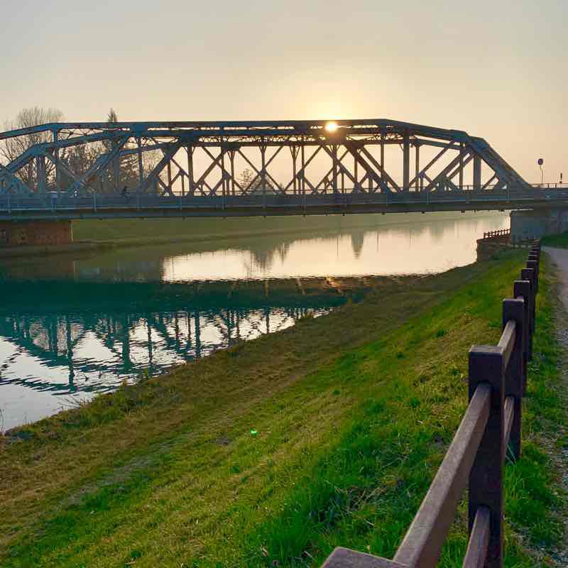 Riverside-Padova walking route map in Ponte San Nicolò