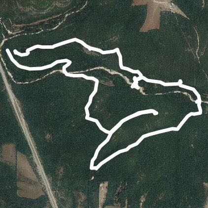 Busiek State Park Yellow Trail walking route map in Ozark