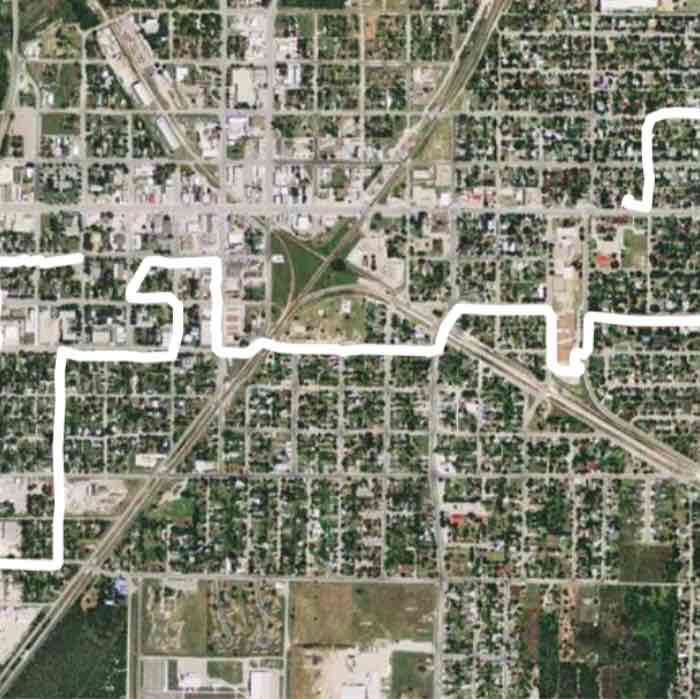 Sinton 28 walking route map in Taft