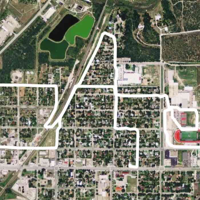 Sinton 24 walking route map in Taft