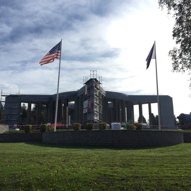 Bastogne - Battle of the bulge, Mardasson Memorial walking route map in Bastogne