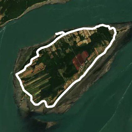 Sewing Island Tour walking route map in Saint-Bernard-sur-Mer