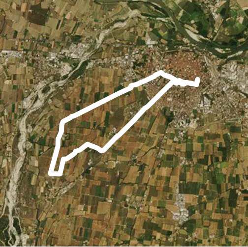 The south west cycle paths walking route map in Piacenza
