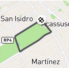 Tour of the San Isidro Racecourse walking route map in Martínez