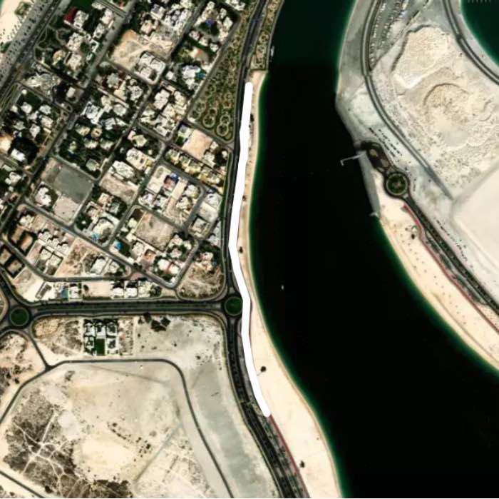 Mamzar Dubai walking route map in Sharjah