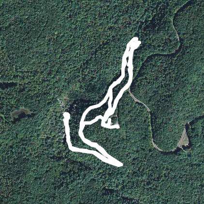 Dukes Creek Falls walking route map in Helen