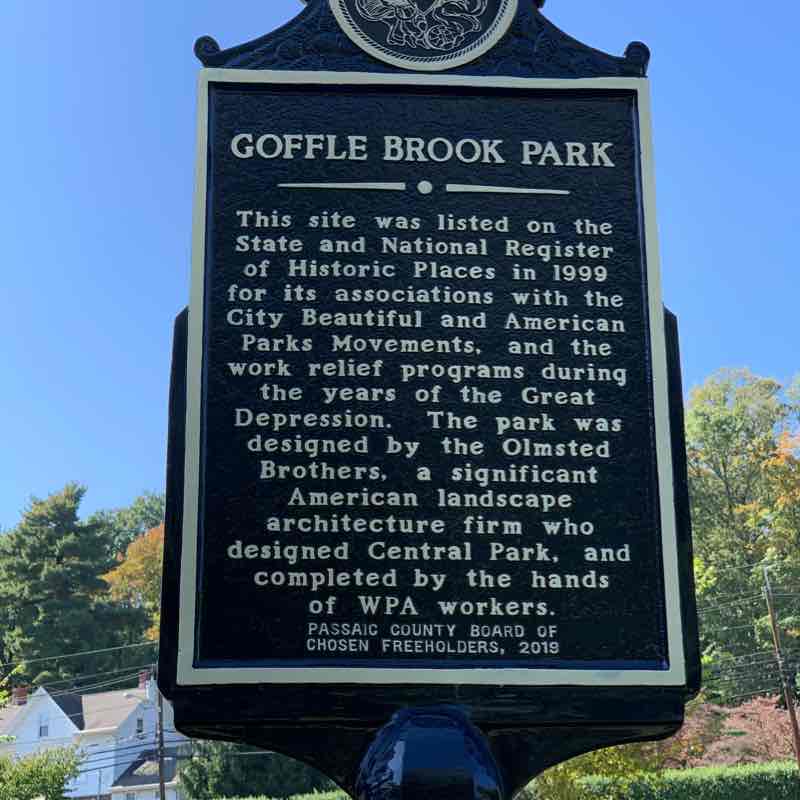 Goffle Brook Park - Hawthorne walking route map in Glen Rock