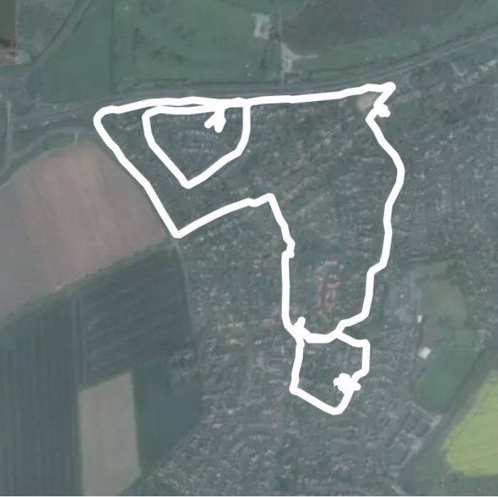 Cop twice no sleep walking route map in Copmanthorpe