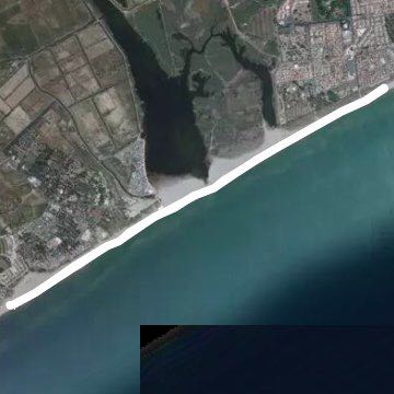 Portiragnes beach walking route map in Vias