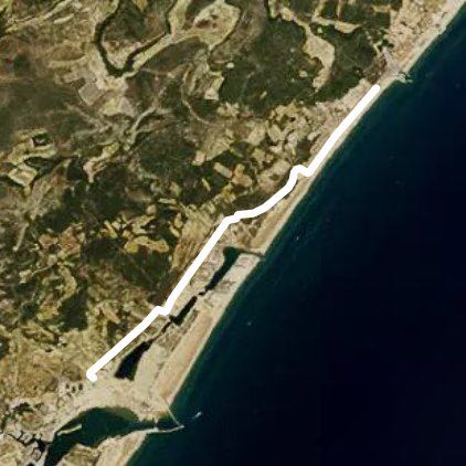 Gruissan / narbonne beach by the bike path walking route map in Fleury