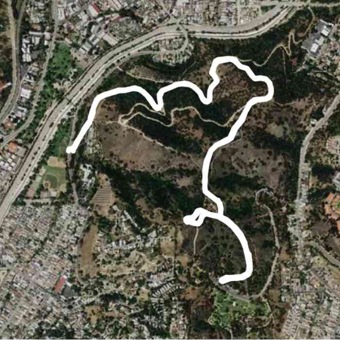 Debbs Park Montecito Side  walking route map in Alhambra