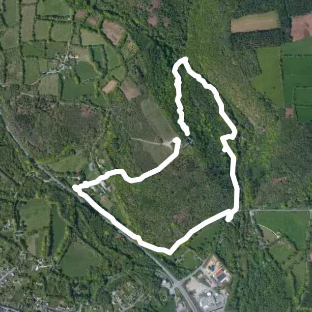 Sainte Barbe Chapel The Faouët (56) walking route map in Priziac