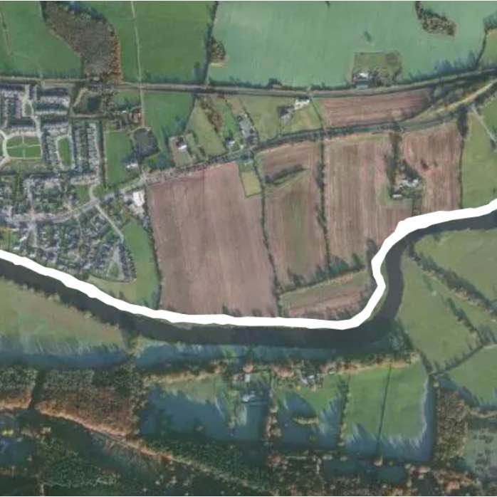 Riverside walk to boat house, return to Kilsheelan walking route map in Waterford Road