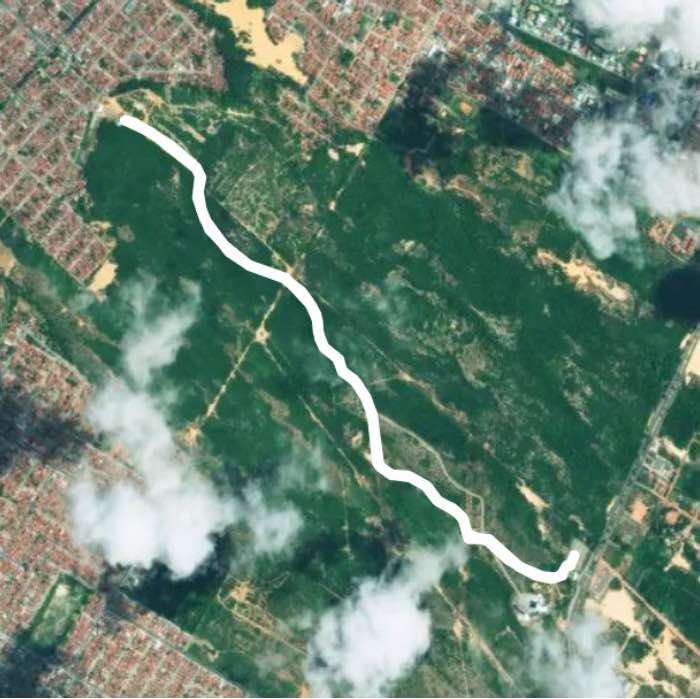 Dom Nivaldo Monte City Park walking route map in Natal