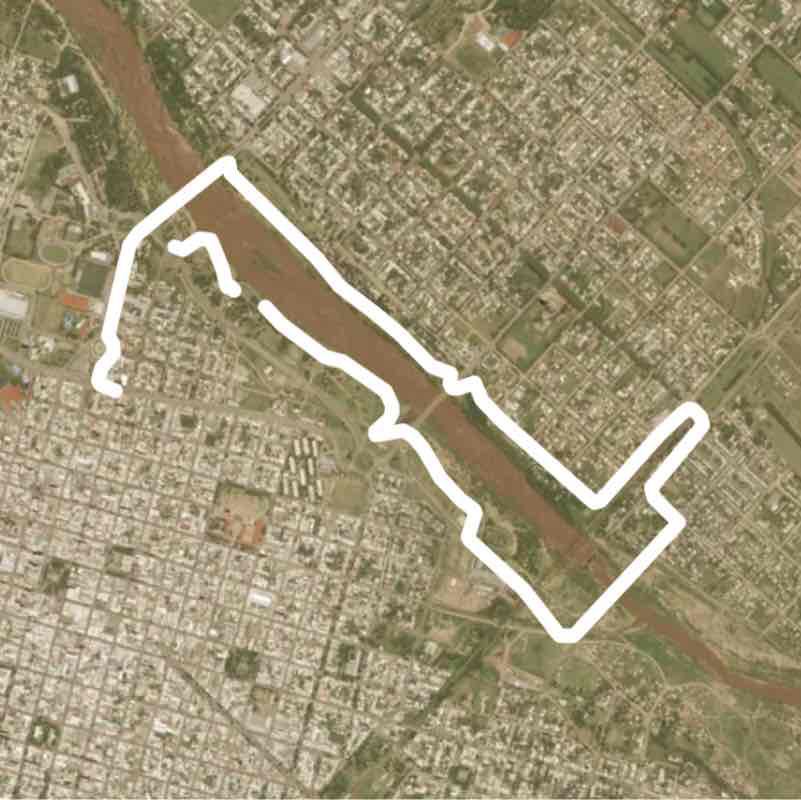 7km Río Cuarto walking route map in Río Cuarto